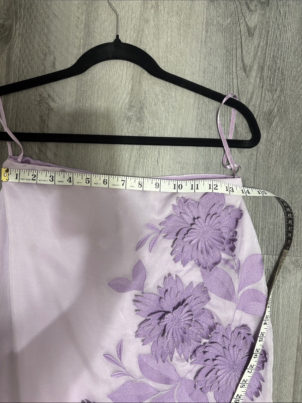 Anthropologie Lilac Floral Appliqué Slip Dress - Picture 7 of 8
